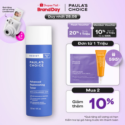 Nước cân bằng dưỡng ẩm và làm giảm nếp nhăn trên da Paula's Choice Resist Advanced Replenishing Toner 118ml 7670