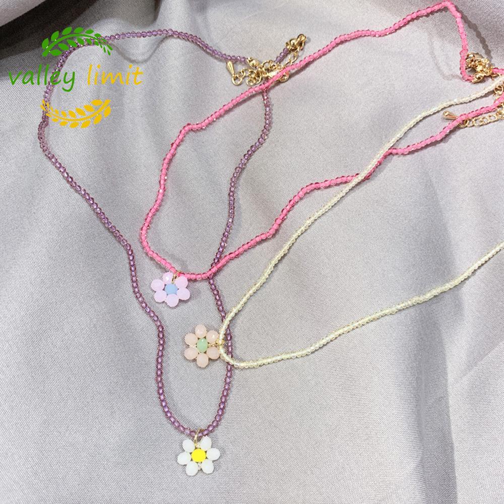valley limit VALLEY LIMIT Chocker Hoa Ngọt Ngào Mới Dễ Thương Đảng Hàn Quốc Đính Hạt
