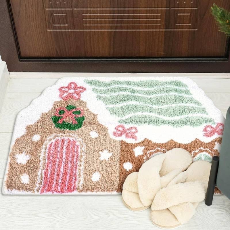 Christmas Carpet Bathroom Pancake House Floor Mat Plush Thickened Bathroom Absorbent Floor Mat New C