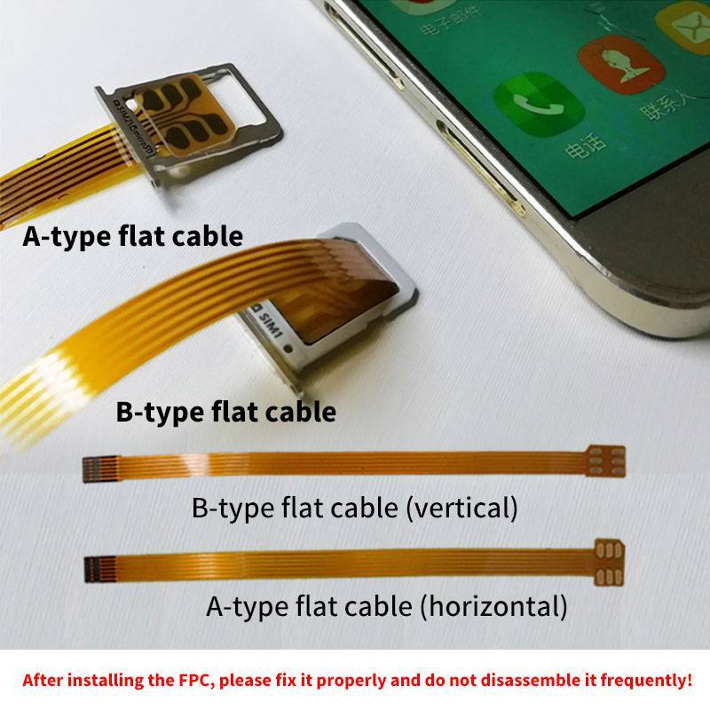 TEROKK Nano 4FF Bộ chuyển đổi thẻ Sim Cáp mở rộng FPC sang Nano 4FF Micro 3FF Tiêu chuẩn 2FF Sim Usi