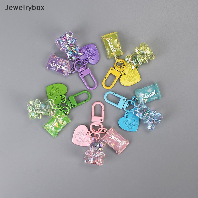 [JLB] Phim hoạt hình Bling Heart Bear Animal Candy Móc khóa Móc khóa dành cho những người yêu thích 