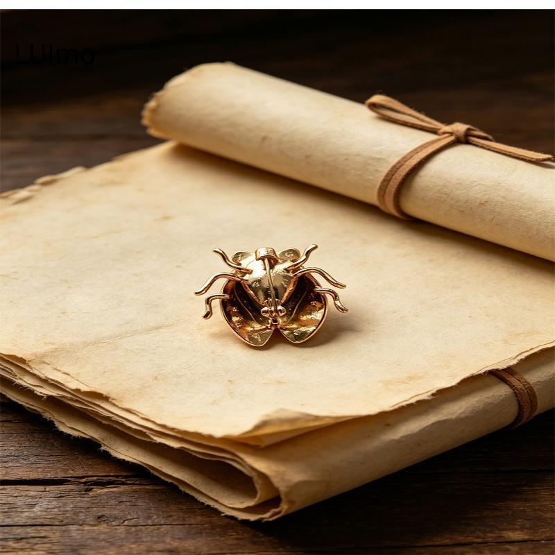 LUImo Vintage Cicada Thổ Cẩm Không Gây Dị Ứng An Toàn Côn Trùng Trang Sức Pin 1Pc Unisex Dành Cho Nữ