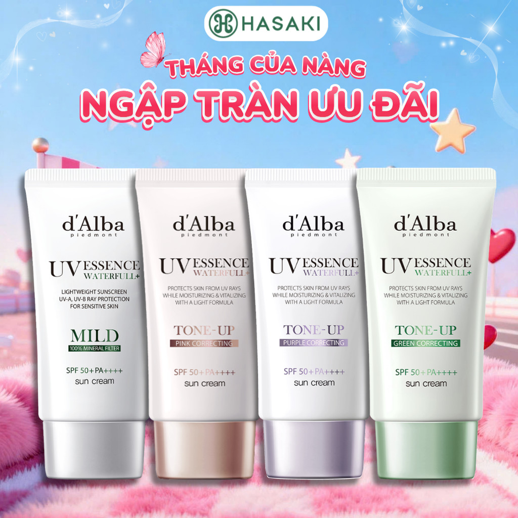 Kem Chống Nắng d'Alba Vật Lý Dịu Nhẹ Da Nhạy Cảm Nâng Tông Sáng Hồng Hiệu Chỉnh Sắc Da 50ml Hasaki