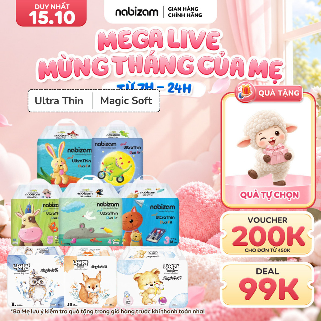Tã/Bỉm Nabizam Ultra Thin, Magic Soft Nội Địa Hàn Siêu Mềm Mỏng, Thoáng Khi…