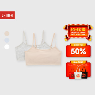 Pack 2 áo lót bé gái CANIFA chất liệu co giãn mép áo bo gọn gàng 1US25A003