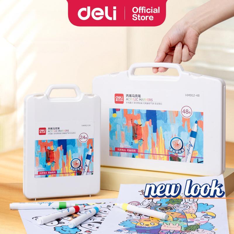 Deli Acrylic Bút Đánh Dấu Bộ Acrylic Họa Sĩ DIY Tranh Nghệ Thuật Tiếp Liệu Văn Phòng Phẩm 12 / 24 / 