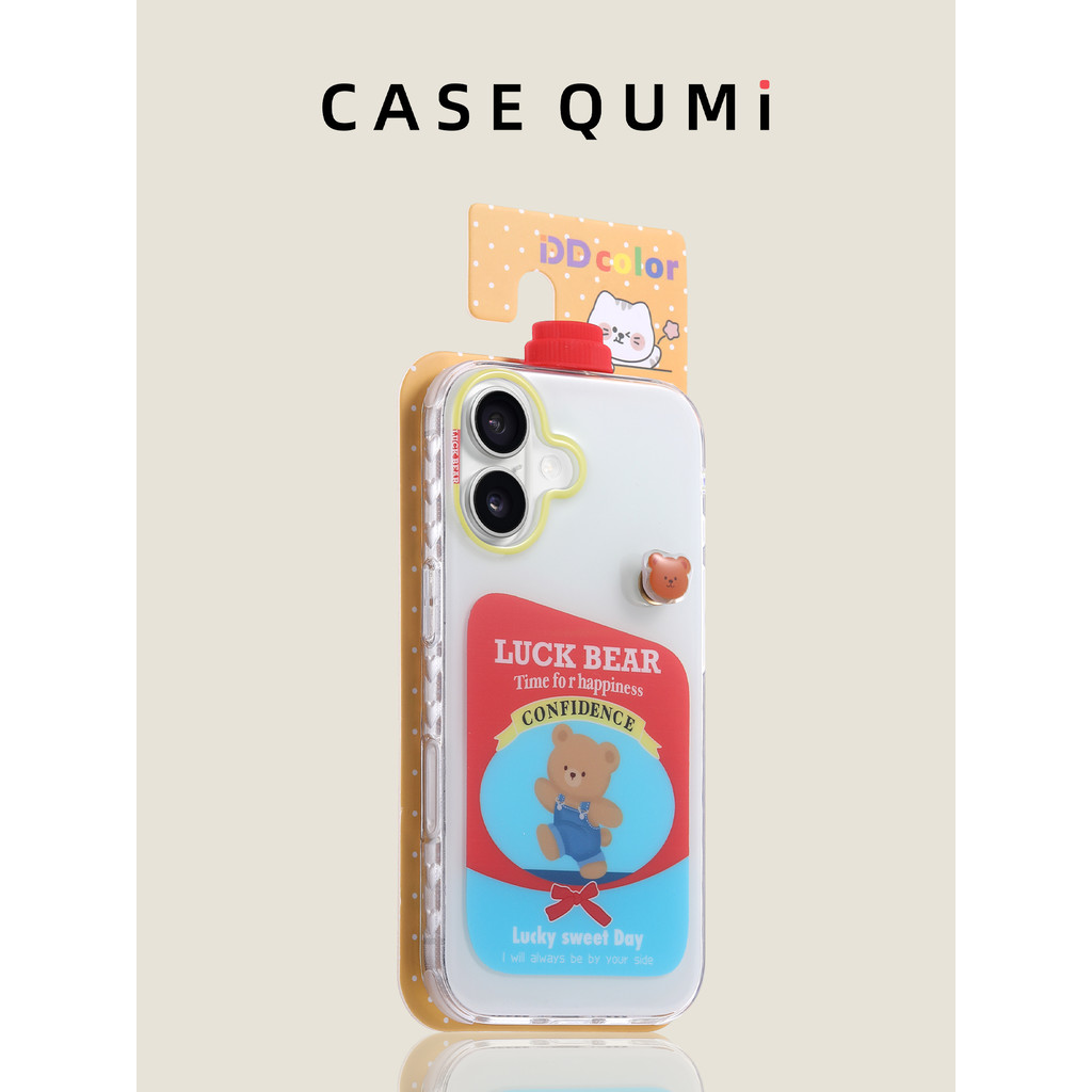 gấu bông iphone 17 pro max mô hình iphone 17 pro max Màu xanh và đỏ ghép nối tiếng Anh nắp chai gấu 