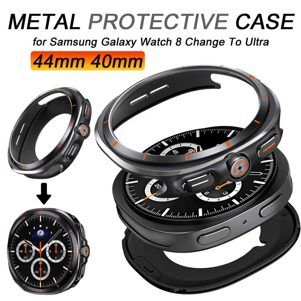 Ốp Bảo Vệ Kim Loại Cho Samsung Galaxy Watch 8 44mm 40mm Vỏ Ốp Lưng Cứng Cho Samsung Galaxy Watch 8 P