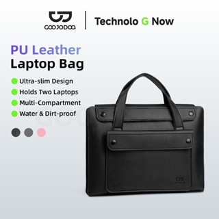 Túi xách hai lớp PU GOOJODOQ dành cho máy tính xách tay 13-16 inch Thiết kế nhiều ngăn thông minh Siêu mỏng và di động