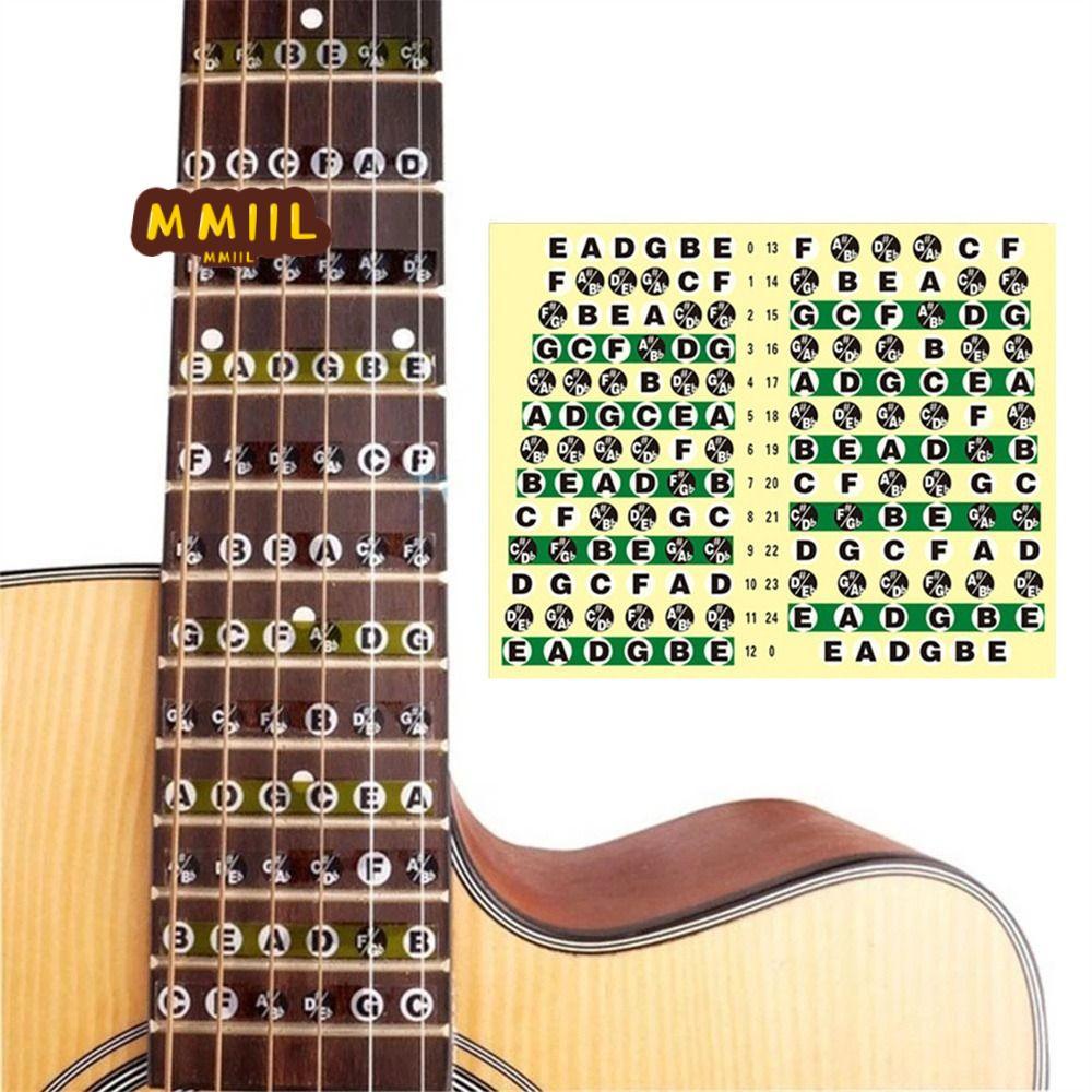 HIFUN Guitar Note Sticker Học Nhạc Cụ Frets Note Decal Âm Nhạc Cân Đàn Guitar Điện Người Mới Bắt Đầu