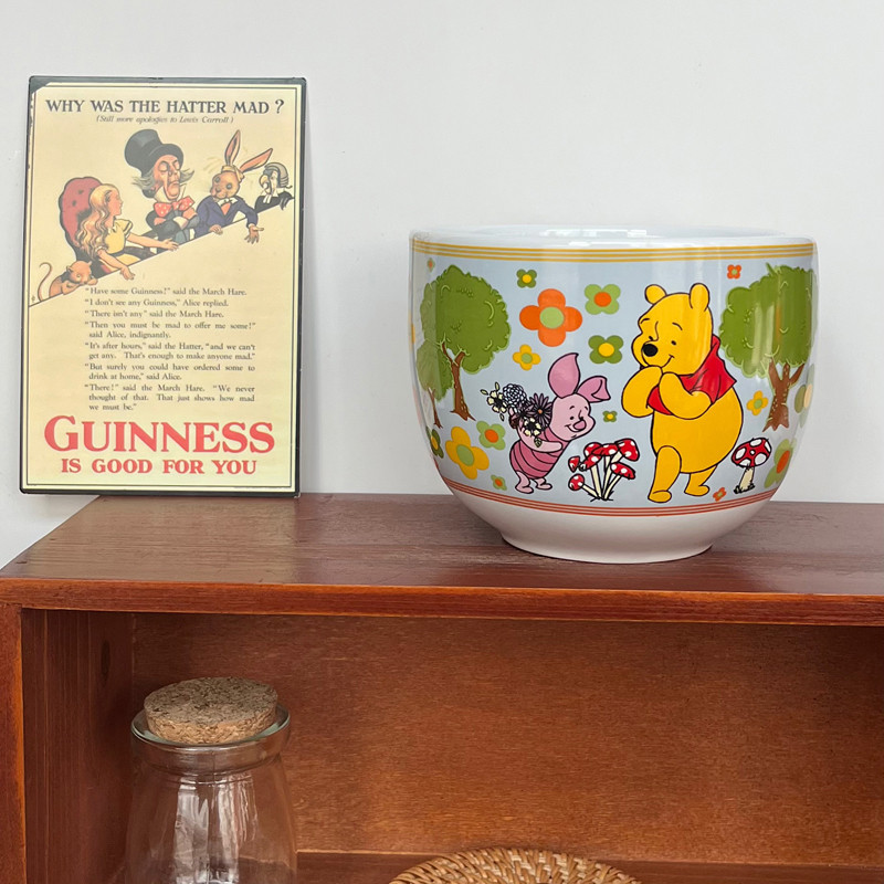 Winnie the Pooh Pig Tigger Eeyore Donkey Hoạt Hình Gốm Súp Bát Mì 550ml Có Thể Chèn Đũa
