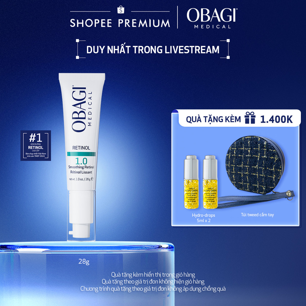 [Obagi - Lucie] Kem Dưỡng Làm Mờ Nếp Nhăn & Làm Đều Màu Da Obagi Retinol 1.0 (28g).