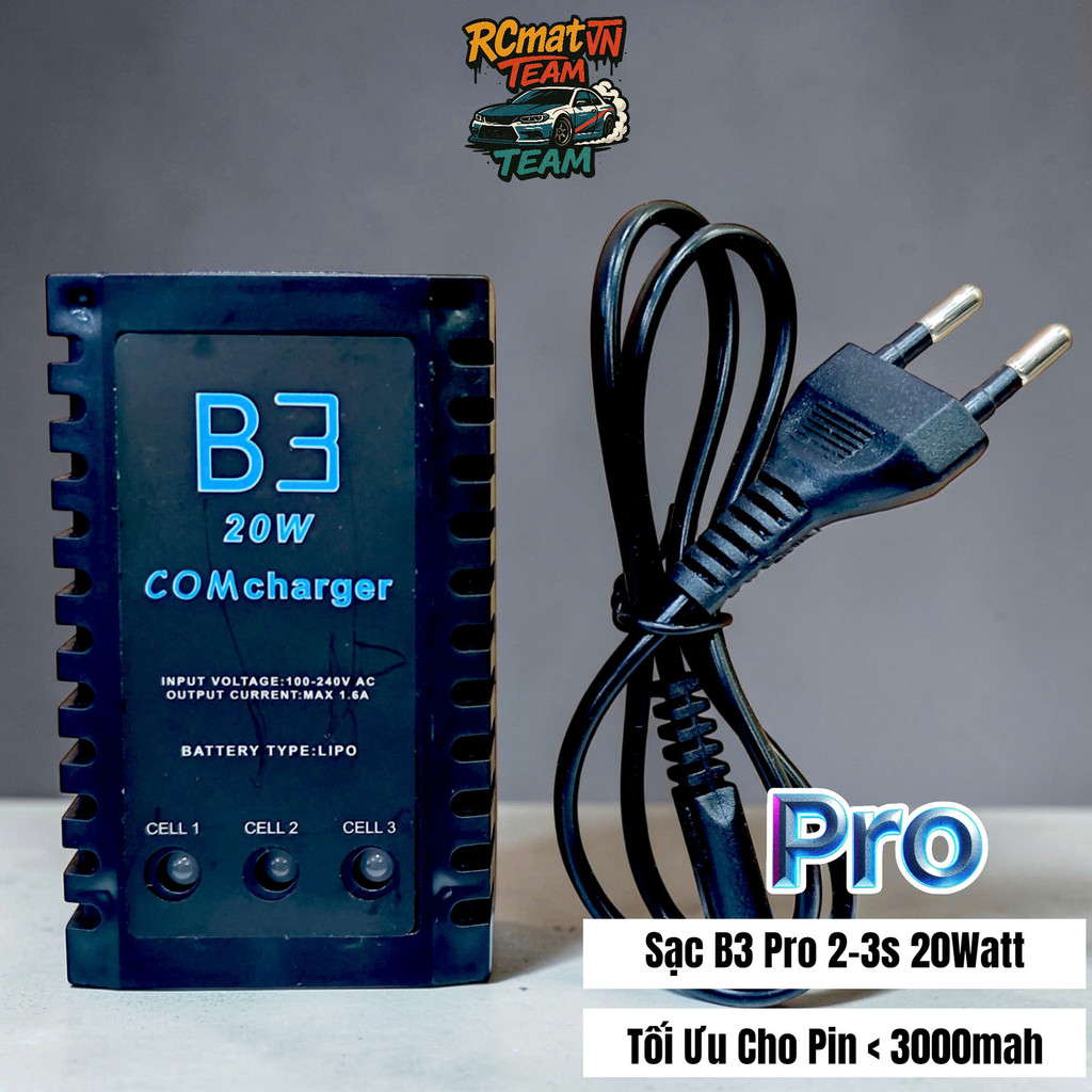 Sạc Pin Lipo B3 Pro 20Watt 2-3S Chuyên Sạc Các Dòng Lipo Dưới 3000mah, Hàng hot
