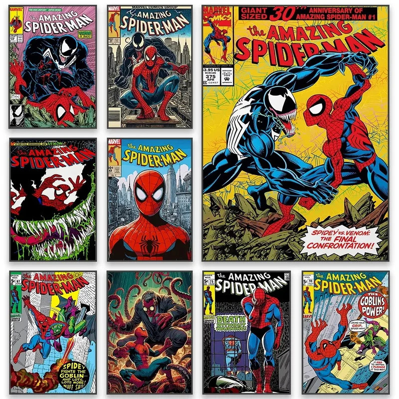R6TO Spider No Way Home Poster Siêu Anh Hùng Nọc Độc Truyện Tranh Cổ Điển In Canvas Tranh Nhà Trẻ Em