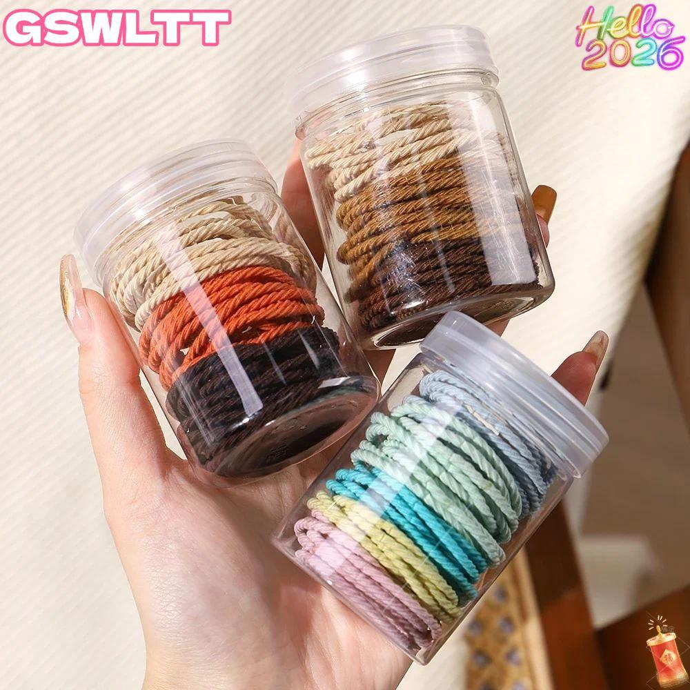 MKOFONU 50 Dây buộc tóc, Dây buộc tóc màu kẹo Twill, Dây buộc tóc co giãn mạnh
