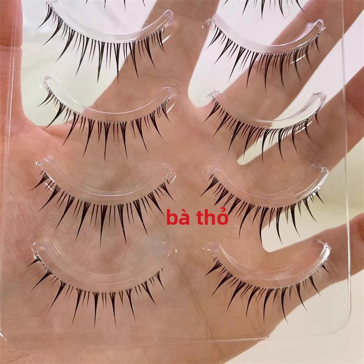 Lông mi giả Grandma Rabbit PY19 kiểu Nhật, mắt tiểu ác quỷ NN27, lông mi ba bước tiện lợi mf06, gọng