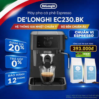 Máy Pha Cà Phê Espresso DeLonghi Stilosa EC230.BK – 15 Bar, Vòi Đánh Sữa, Pha Cappuccino & Latte