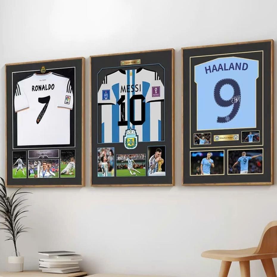 Tranh Áo Đấu Bóng Đá Ronaldo - Messi - Neymar Treo Tường Tuyển Tập Cầu Thủ Nổi Tiếng nḣất Thế Giới C
