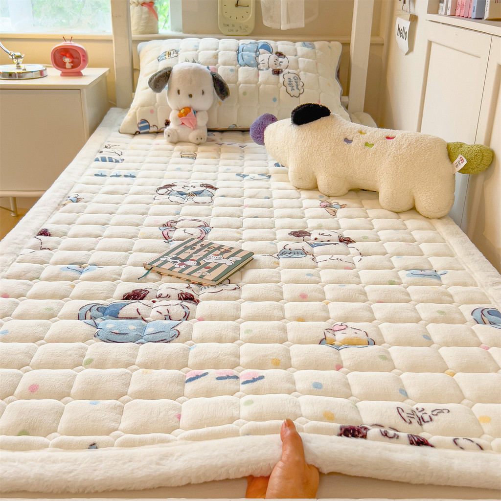 Nệm Lông Cừu Sữa Nệm Mùa Đông Lông Cừu Chăn Ga Trải Giường 90x190 Nệm Có Tấm Nệm Chống Trơn Trượt