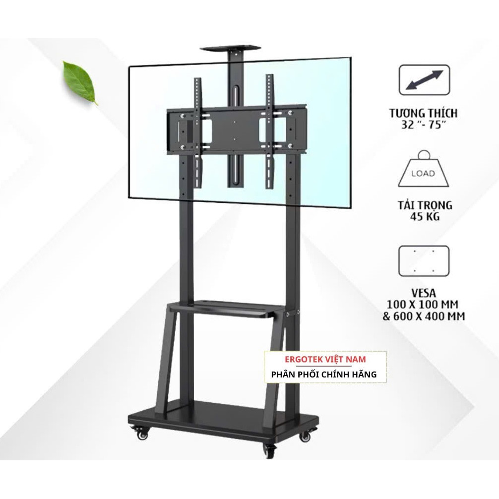 Giá Treo Tivi Di Động ErgoTek E1900 / E1950 32 - 75 inch - Có Bánh Xe Di Chuyển ( Hàng Nhập Khẩu )