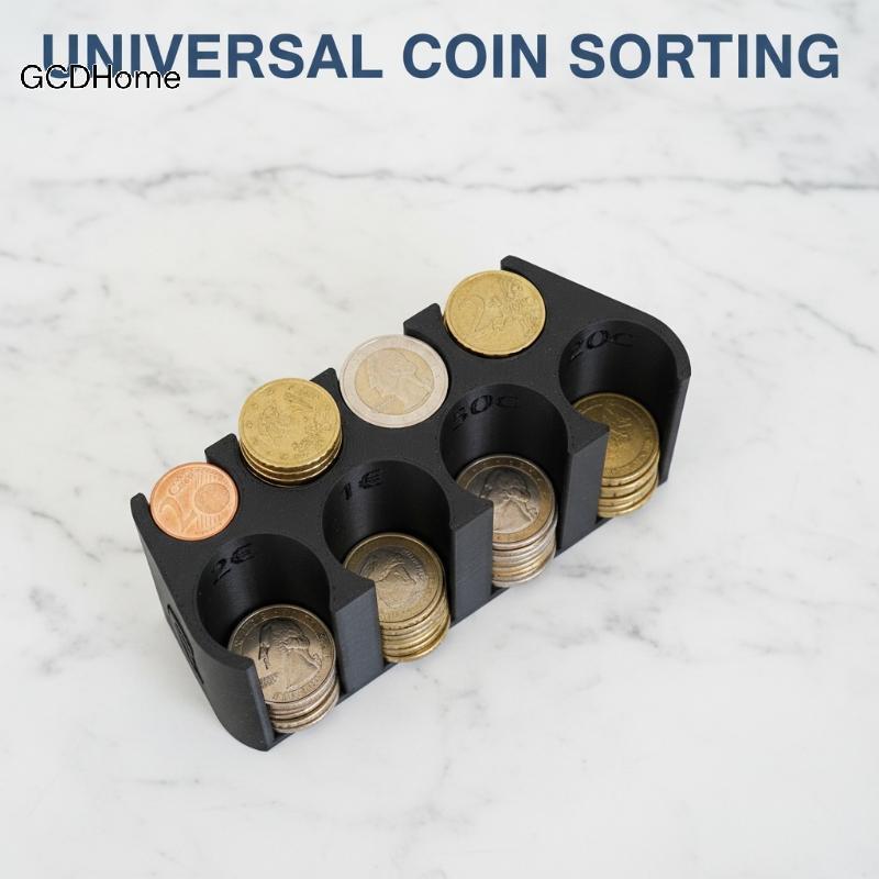 GCDHome Euro Đồng Xu Đựng 2 Euro 1 Euro 50 Cent Hộp Bảo Quản Tiết Kiệm Không Gian Người Tổ Chức Cho 