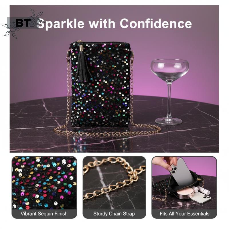 Túi đeo chéo BT Mini Sequins dành cho nữ Bling Bling Bling Bling [NUW]