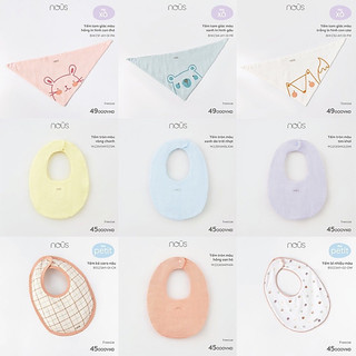 Yếm sơ sinh hãng Nous và La pomme các màu cho bé từ 0-2Y