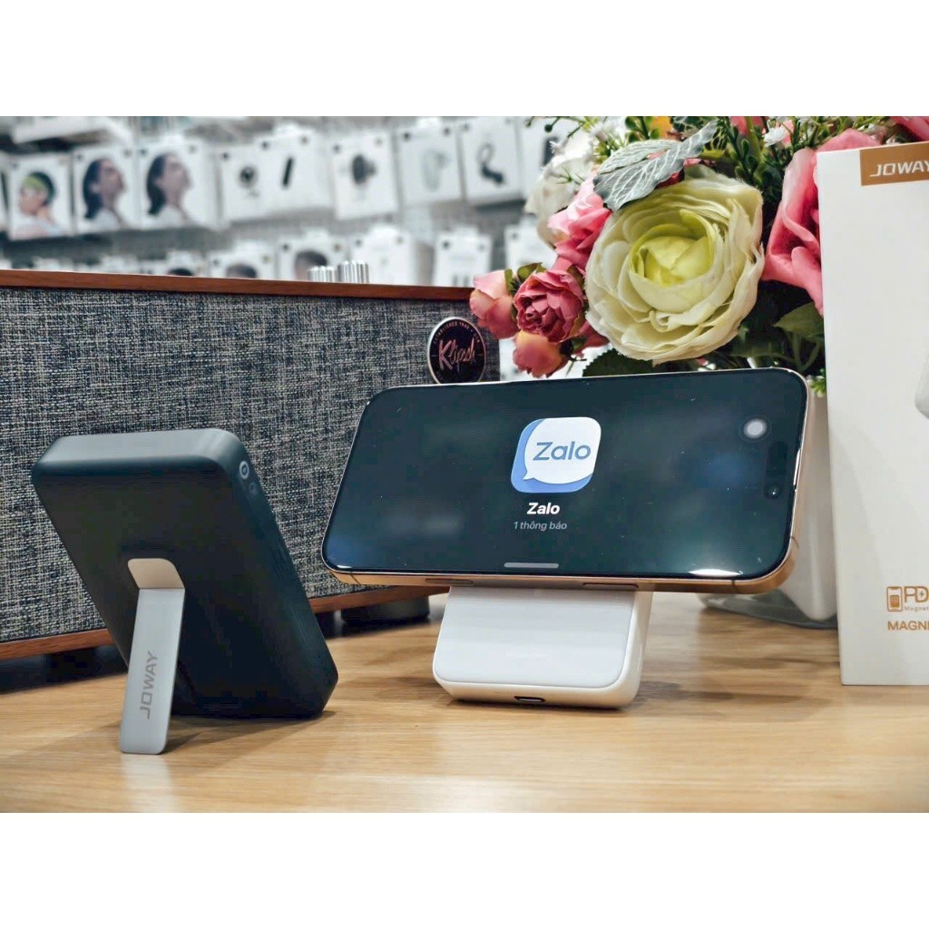 Pin Sạc Dự Phòng Chuẩn Qi2 JOWAY JP336 10.000mAh (Sạc Nhanh Không Dây 15W, Tích Hợp Chân Đế Stand Gậ