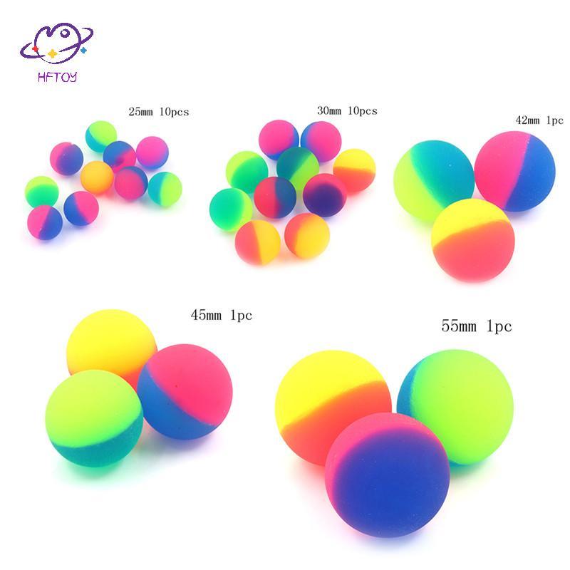 HFTOY 1 / 10 Chiếc Moonlight High Bounce Ball Co Giãn Juggling Jumping Ball Đồ Chơi Ngoài Trời Chơi 