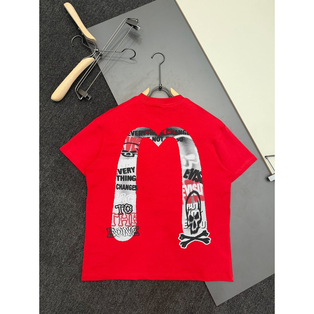 Áo thun Evisu / Áo thun Evisu in hình ngắn tay nam nữ Áo thun đi lại Áo thun cổ tròn Áo thun chống n