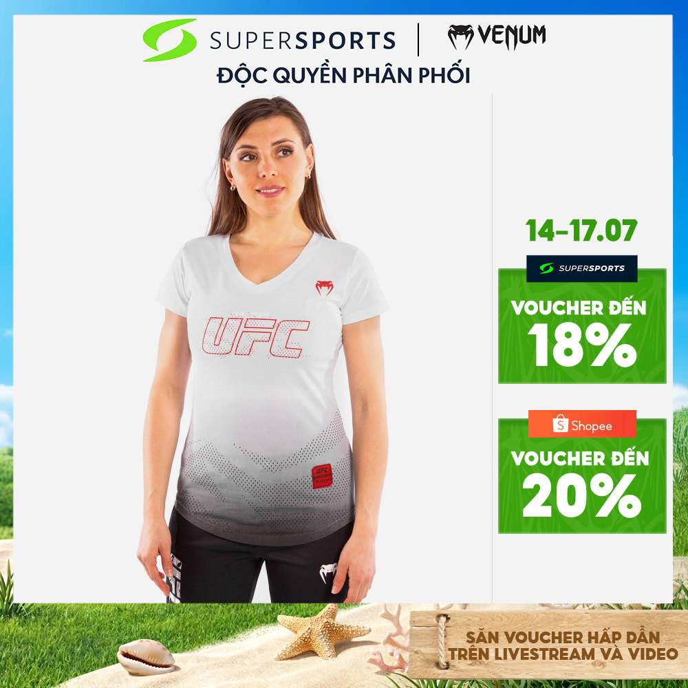 Áo Thun Thể Thao Nữ Venum Official Ufc Fight Week 2 - Trắng  - VNMUFC-00076-002