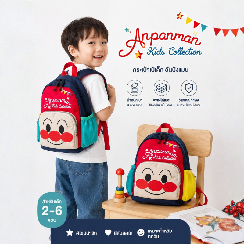 NK HOME Túi trẻ em Anpanman Back Sản phẩm có sẵn để giao hàng
