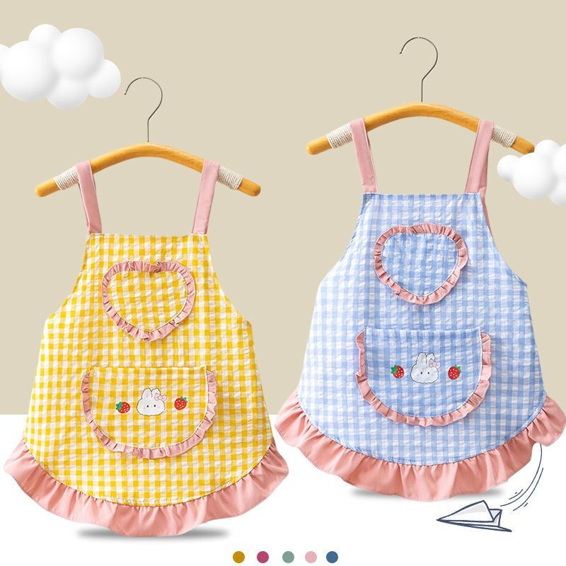 New Product#Baby summer apron, children's apron, pure cotton, sleeveless, for painting, eating, dres