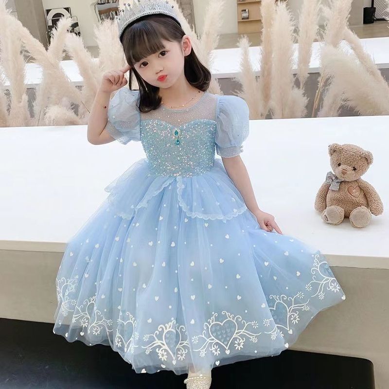 Aisha Đầm Công Chúa Bé Gái Mùa Hè Aisha Đầm Mới Frozen Aisha Đầm Trẻ Em Đầm Mùa Hè