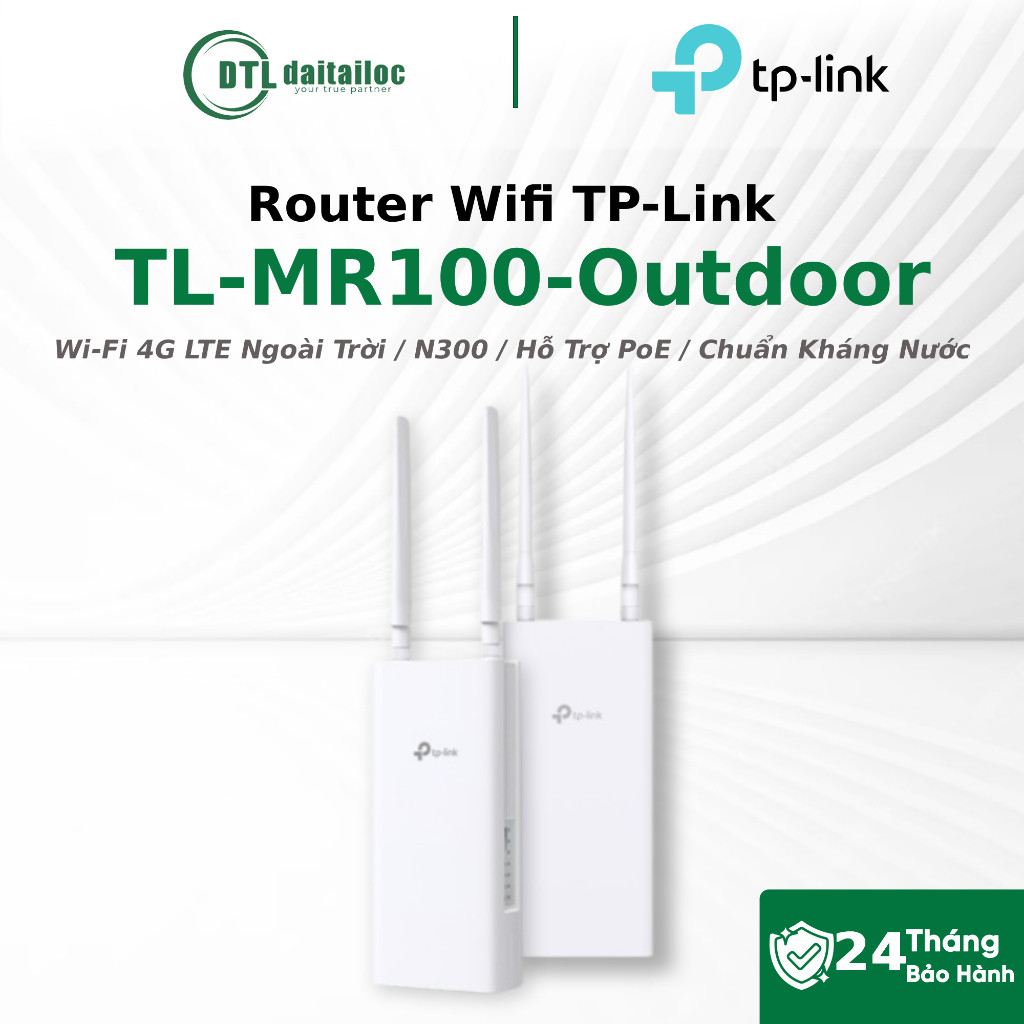 Router WiFi TP-Link TL-MR100-Outdoor N300 PoE Kháng Nước | Chính Hãng | Bảo Hành 24 Tháng