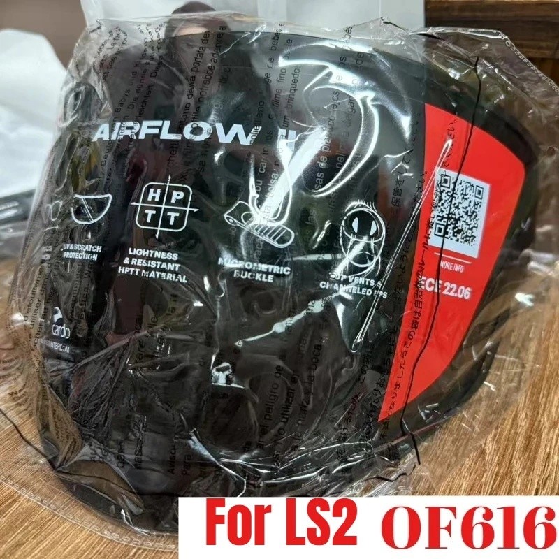 Chính Hãng Cho LS2 OF616 Airflow II Xe Máy Nửa Mũ Bảo Hiểm Of616 Ống Kính Chính Hãng Ống Kính Đen Co