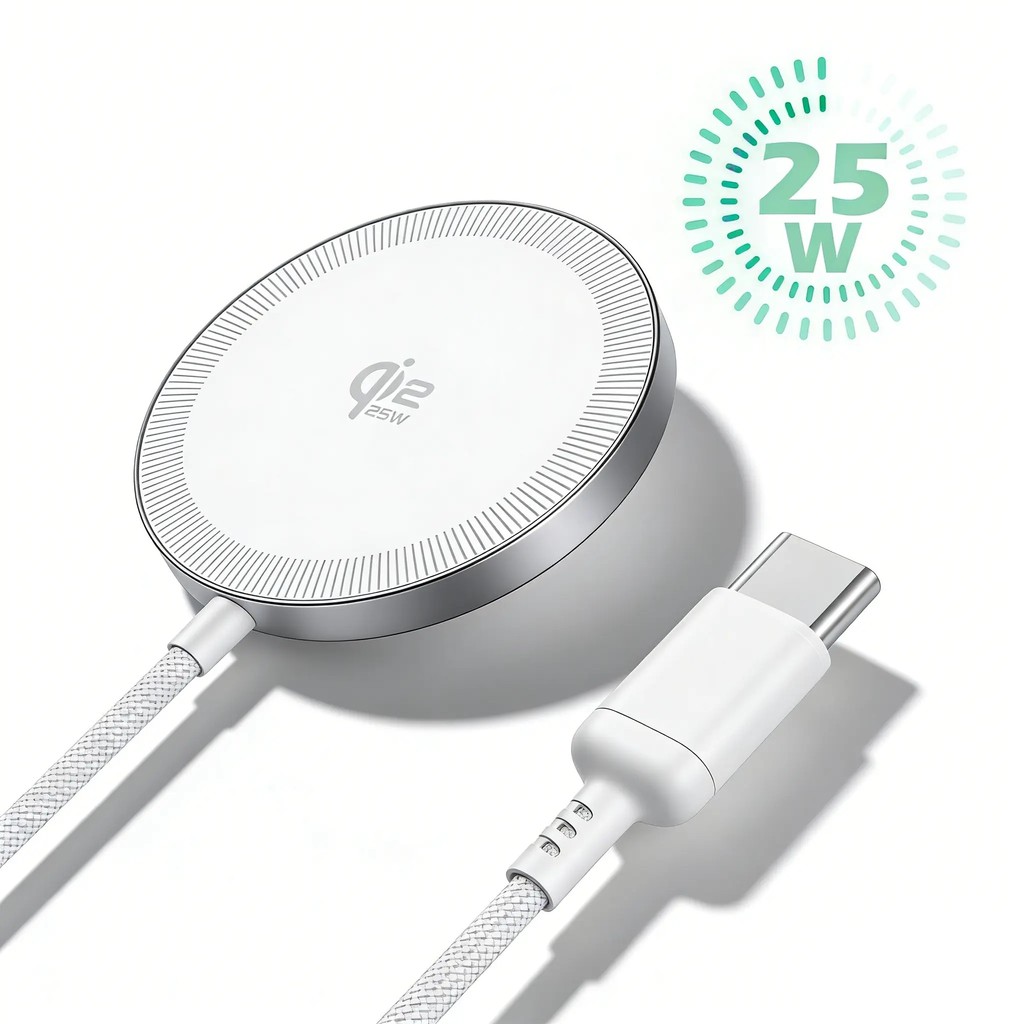 25W / 15WWirelessChargerPad, Qi2 & Qi2.2Chứng nhậnMagneticPhoneCharger, MagSafeCompatibleChargingSta