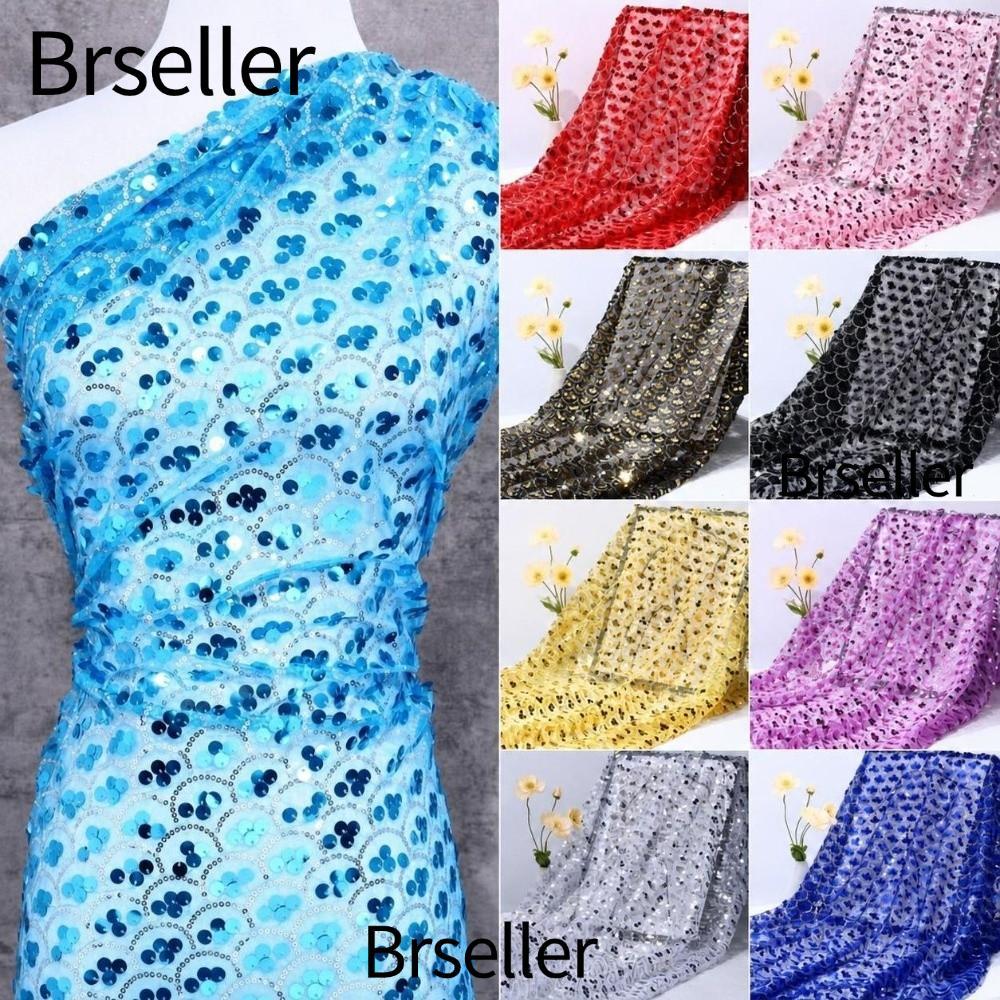 BRSELLER Sequin Vải tuyn, Chất liệu may vá DIY Trang phục May vải lưới sequin, Vải Paillette họa tiế