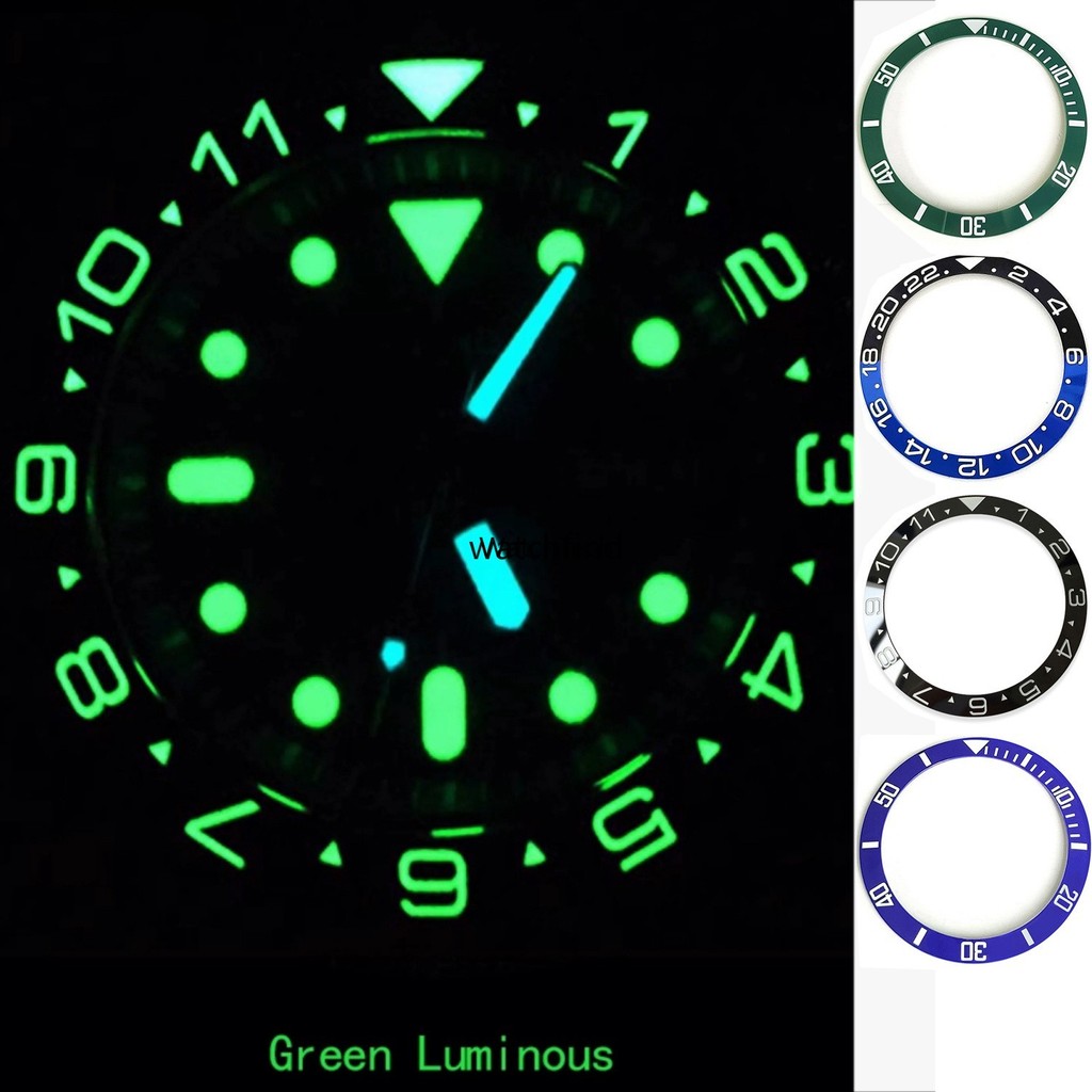 Dây đeo đồng hồ bằng gốm 38 dốc phát sáng cho Rolex GMT Submariner Daytona Seiko SKX007