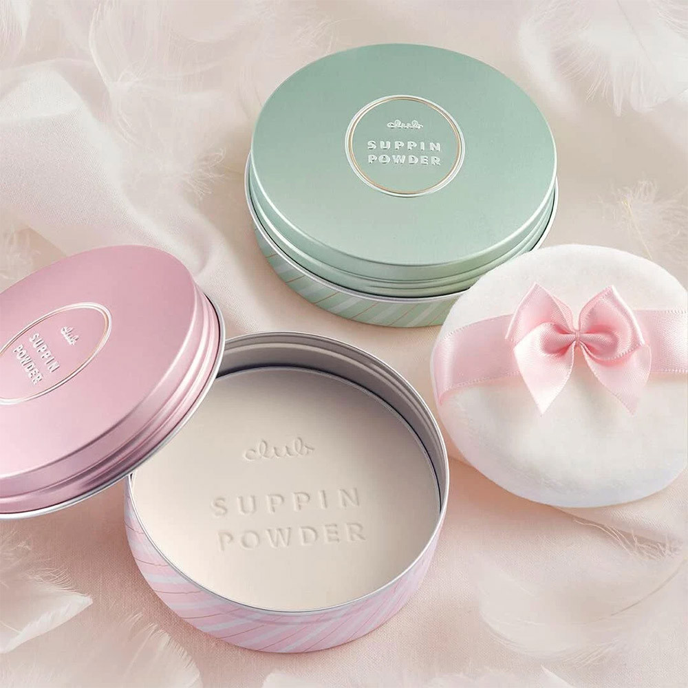 Japanese Club Suppin Powder Compact Lightweight Skin‑Care Pressed Powder Smooth Finish For Facial Ap