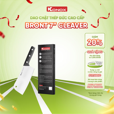 Dao chặt xương Konox Bront 7″ Cleaver thép Đức 1.4034 cao cấp