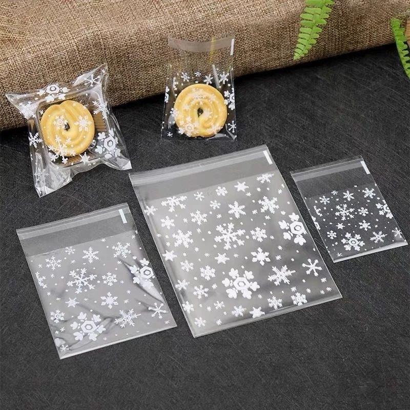 Túi dán hoa tuyết đựng bánh ,trà hoa 7x7, 10x10, túi bánh dứa