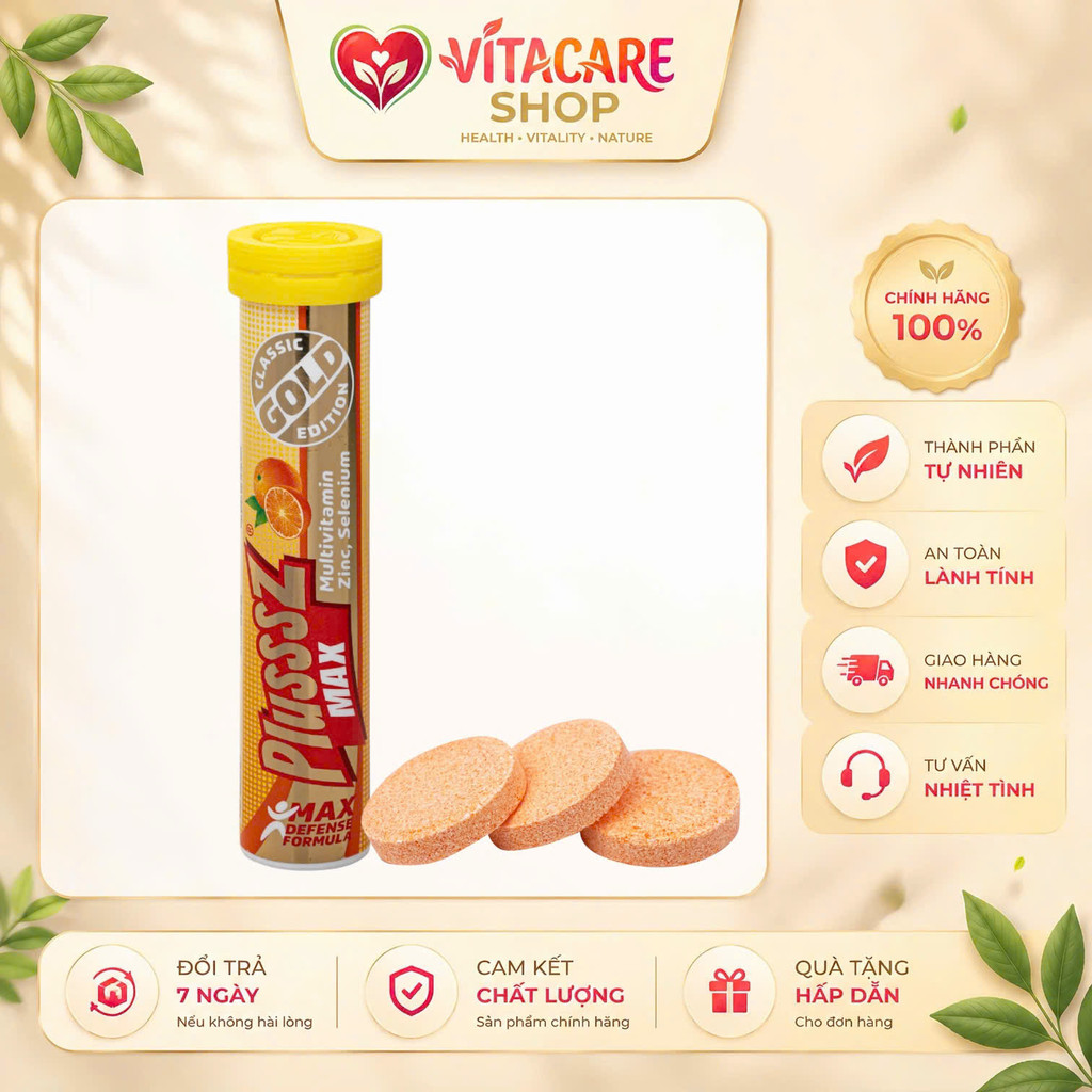 [COMBO 5 TUÝP] VIÊN SỦI PLUSSSZ GOLD MAX MULTIVITAMIN BALAN 20 VIÊN