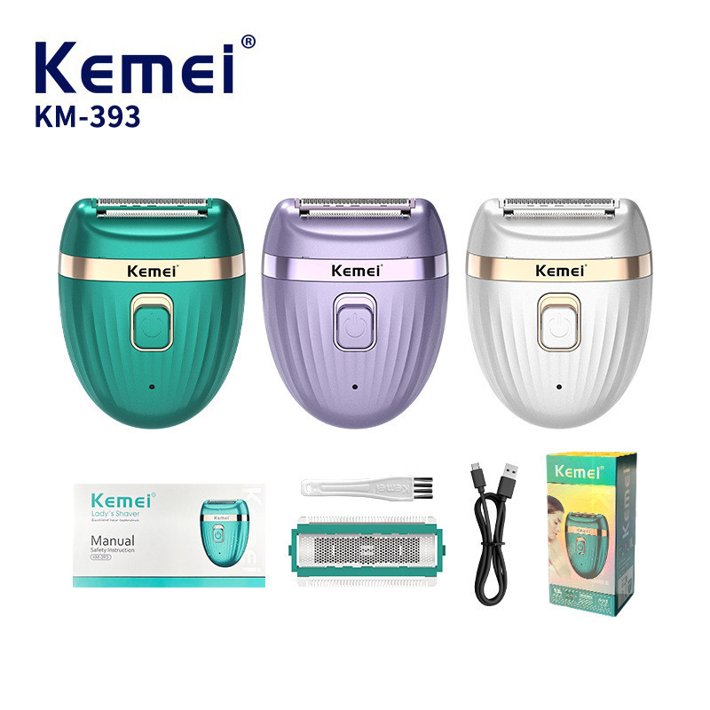 Máy cạo râu điện Kemei Kemei KM-393 Sữa rửa toàn thân dành cho nữ Máy cạo râu cầm tay Mini USB