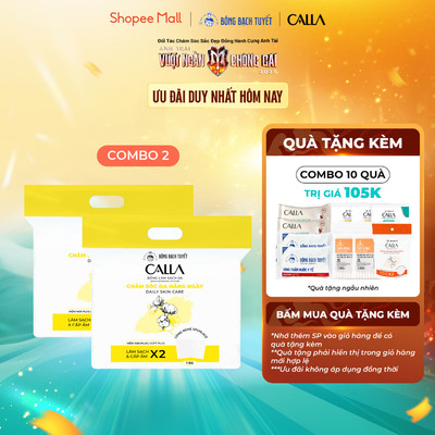 Combo 2 Túi Bông tẩy trang làm sạch da Bông Bạch Tuyết Calla Mềm mịn (1Kg/túi)