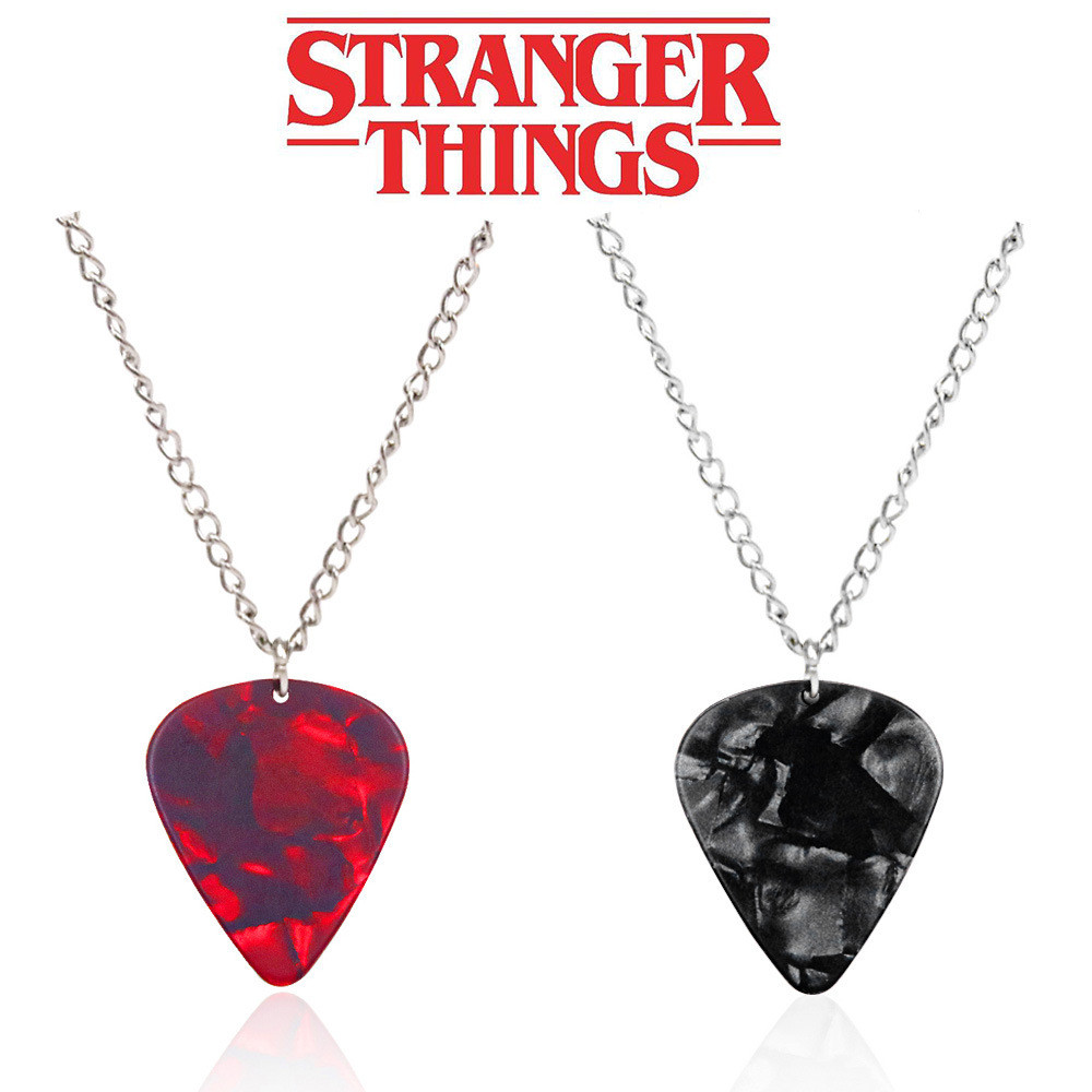 Stranger Things Mùa Thứ Tư Eddie Hellfire Guitar Chọn Vòng Cổ Thời Trang Hạt Dây Chuyền Phụ Kiện 811