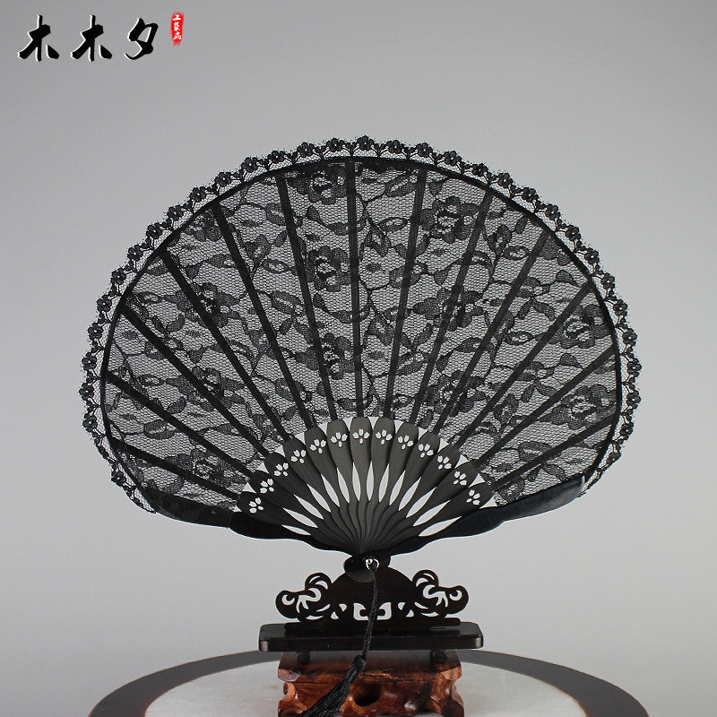 Muxi Nữ Ren Quạt Gấp Vỏ Quạt Dao Quạt Nữ Hình Hướng Dương Gấp Thủ Công Quà Tặng Tre