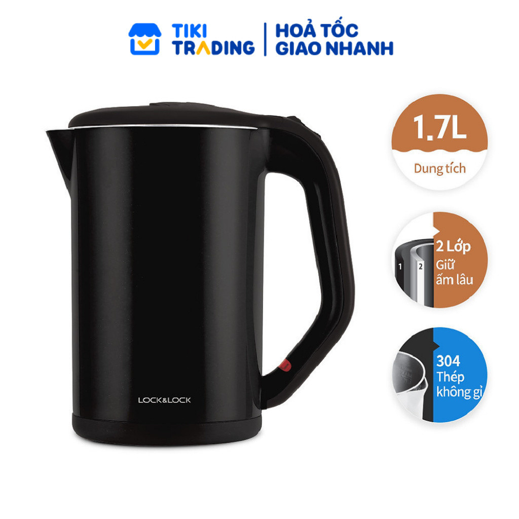 Bình Đun Siêu Tốc 2 Lớp Lock&Lock EJK738BLK (1.7L)