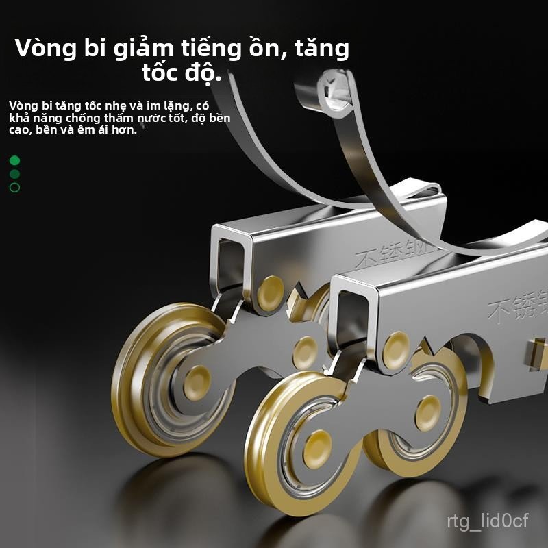 Bánh xe trượt cửa lùa tủ quần áo ray dưới cửa kính nhà bếp nhà vệ sinh êm ái bền đẹp