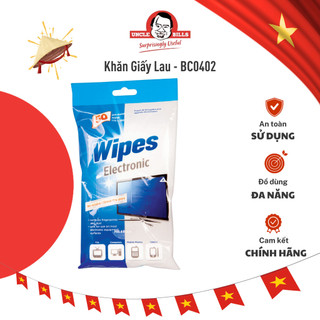 Khăn giấy lau thiết bị điện tử uncle bills làm sạch không xước 50 miếng - bc0402